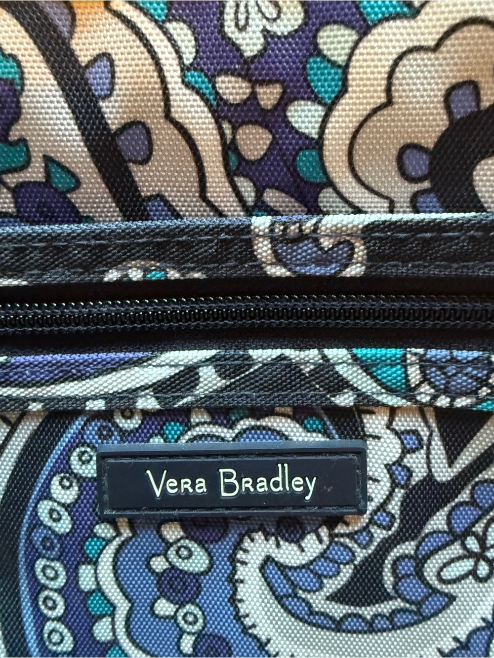 Vera Bradley Blue and Purple Paisley Crossbody Bag - Picture 2 of 5